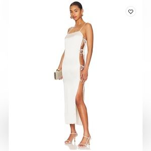 Revolve - L’Academie - Anor High Shine Tie Midi Dress - Small